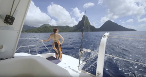 woman looking at ocean