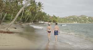 couple walking on beach