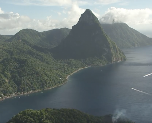St Lucia Mountain and Ocean View