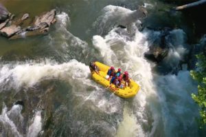 white water rafting aerial view