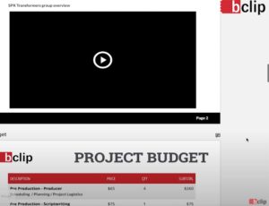 project budget screen