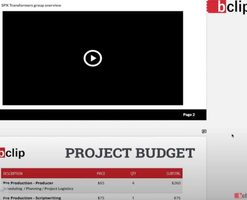 project budget screen